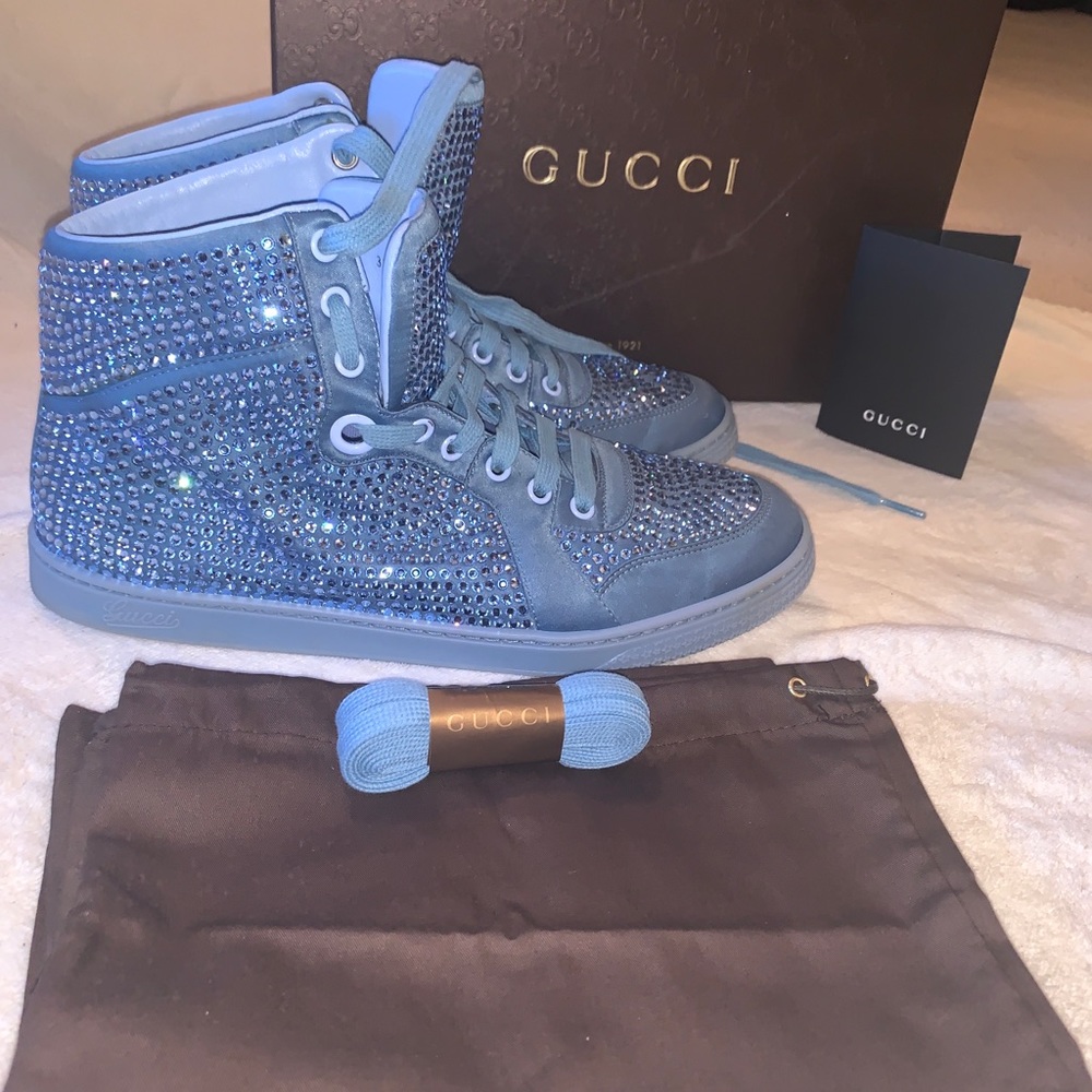 Gucci Embellished blue women’s sneakers